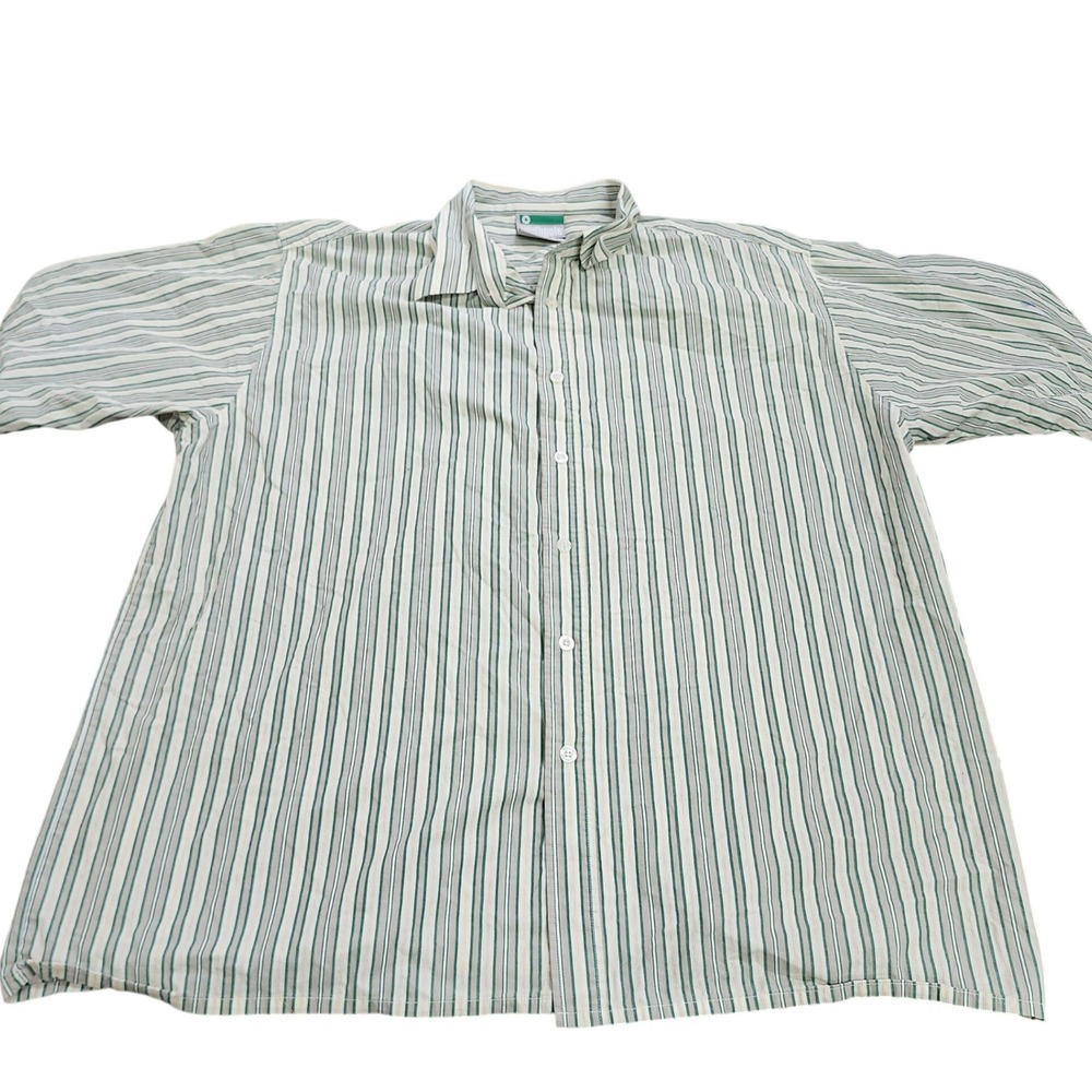 Southpole Authentic Collection Mens XXL Green Striped  Button Up Shirt